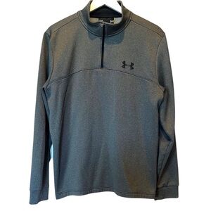 Under Armour Men’s Loose Fit Gray Quarter Zip Fleece Lined Pullover Size Large